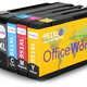 Cartuchos de tinta compatibles con impresoras HP de la marca Office World.